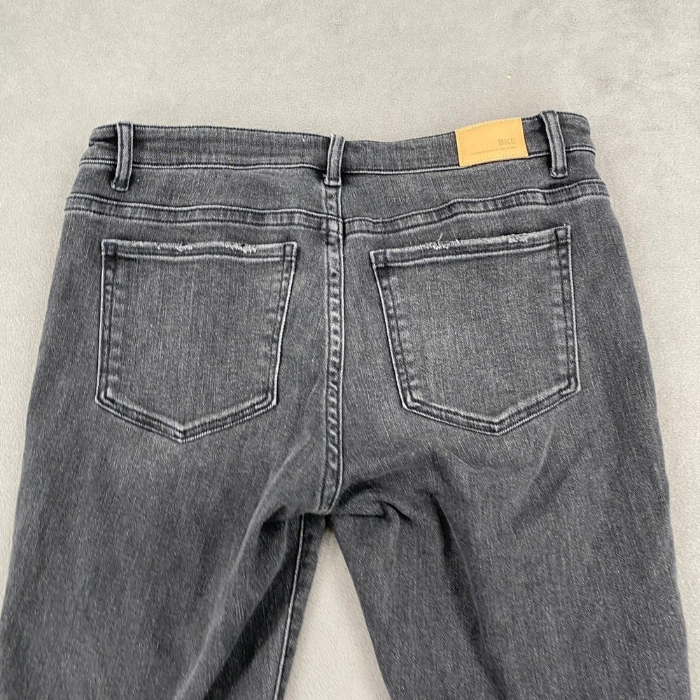 BKE Payton Mid-Rise Ankle Skinny Jeans Grey Raw Hem 31x27 Distressed Stretch - Picture 7 of 11